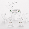 Freestanding reindeer Family Set personalised Christmas ornaments styled on mantel