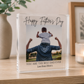 Personalised Father's Day acrylic photo block with custom photo and message