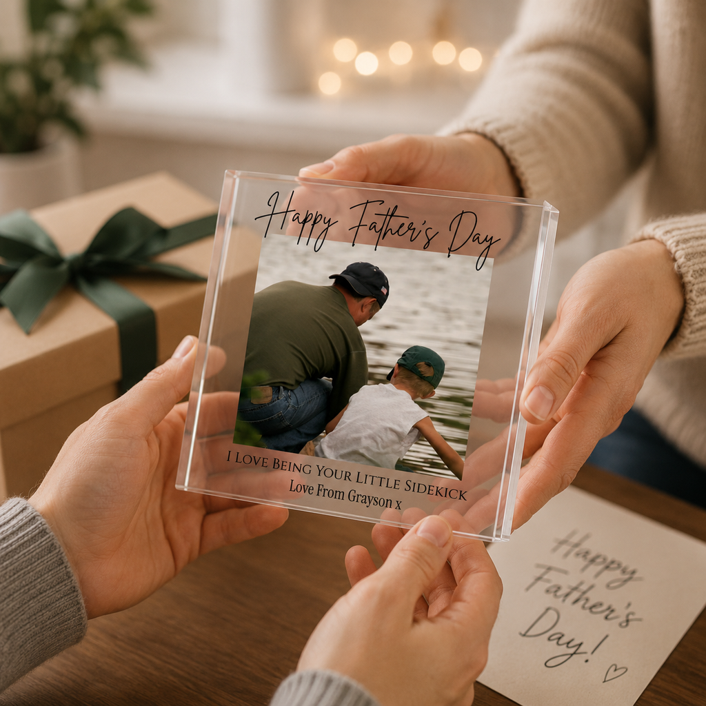 Father's Day acrylic photo block gift view