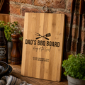 Personalised Father's Day bamboo chopping board engraved Dad's BBQ design