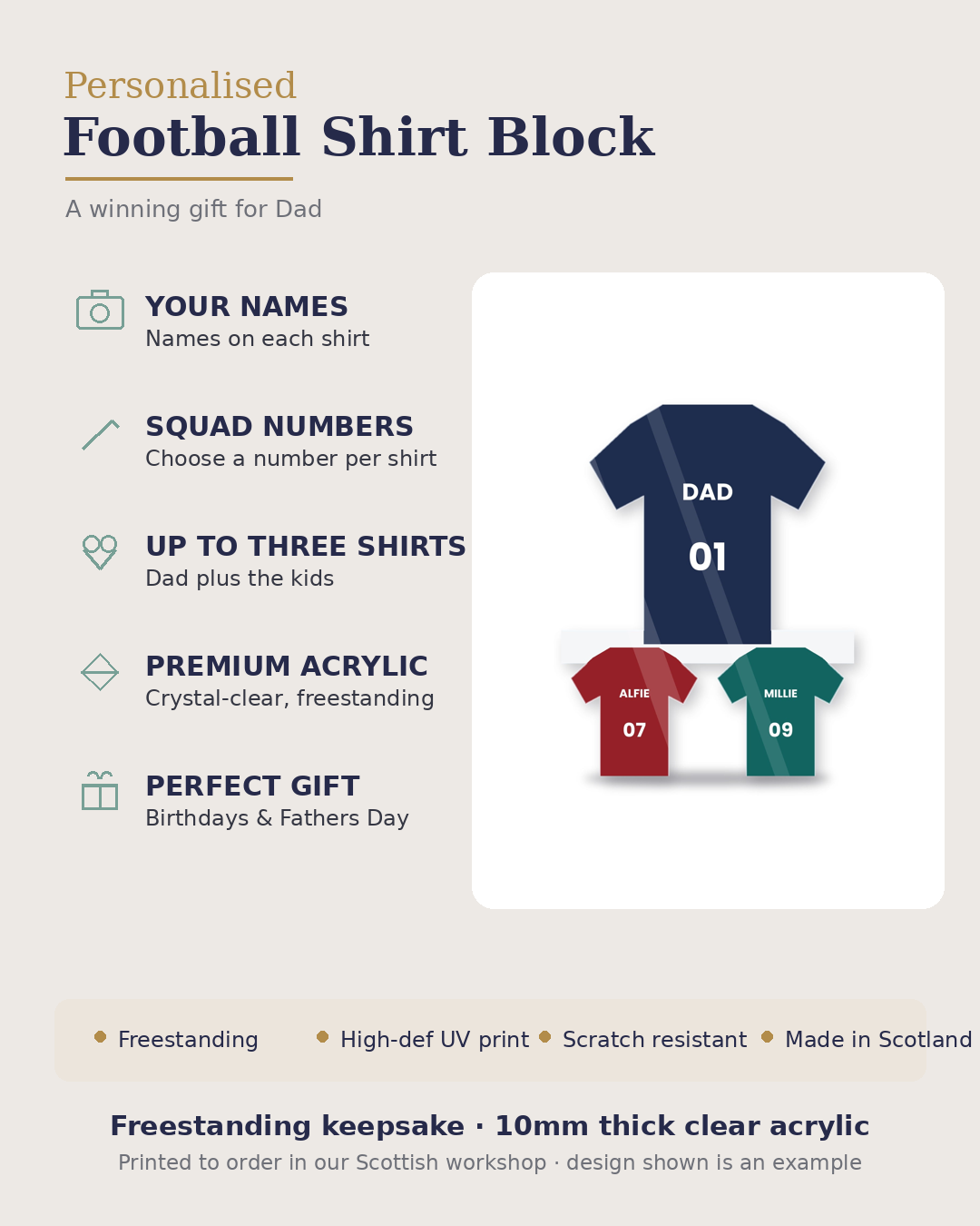Football shirt block features
