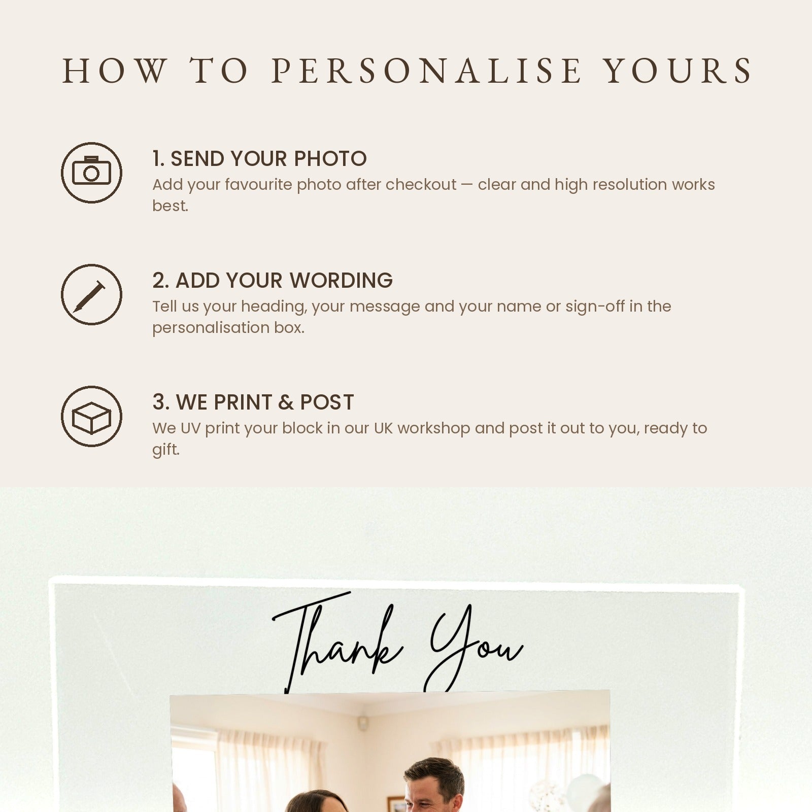 How to personalise your Godparents thank you acrylic photo block