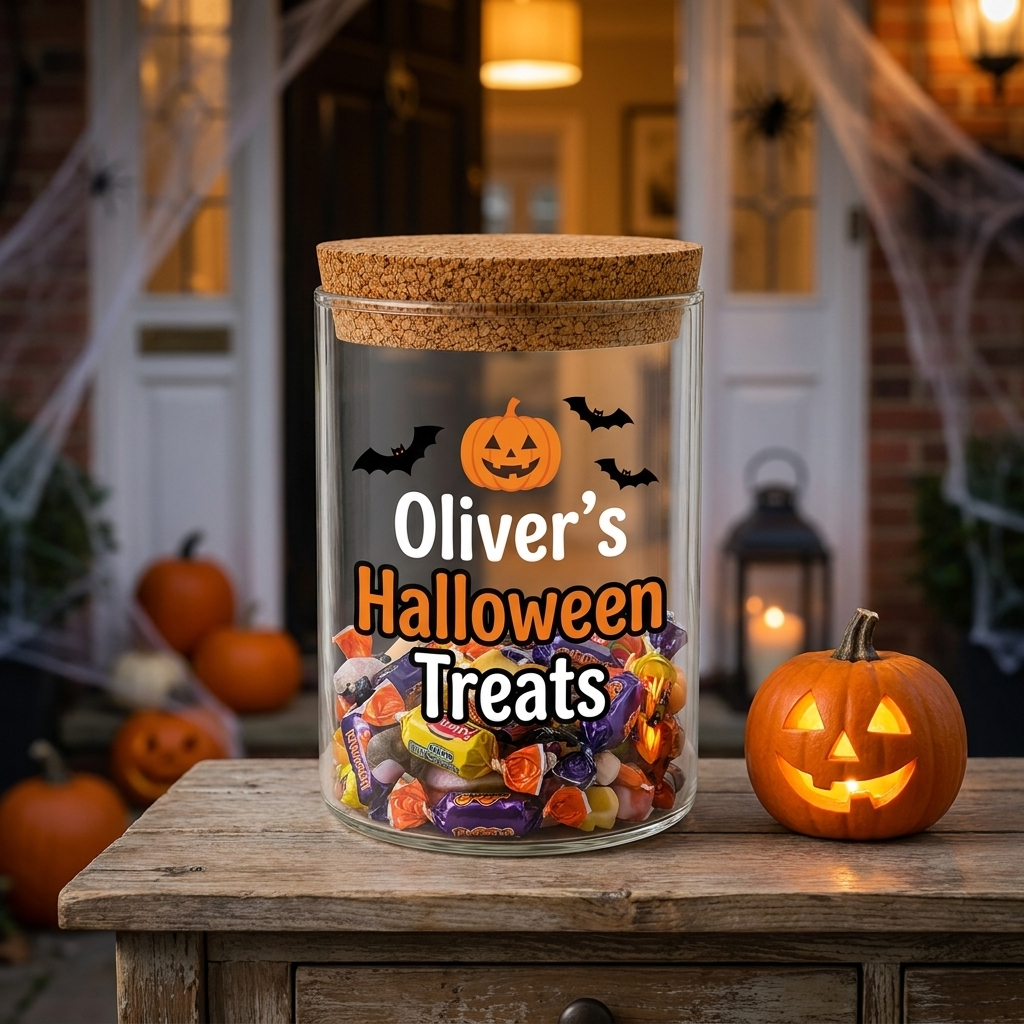 Personalised Halloween Treat Jar (600ml)