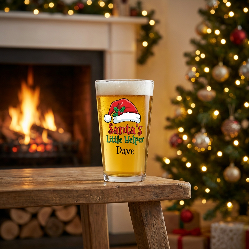 Personalised Christmas Pint Glass