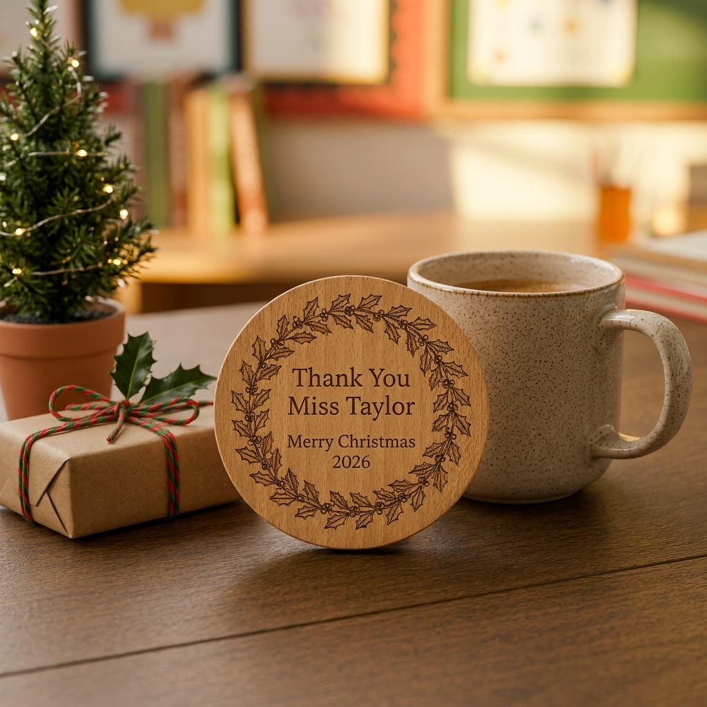 Personalised Teacher Christmas Coaster