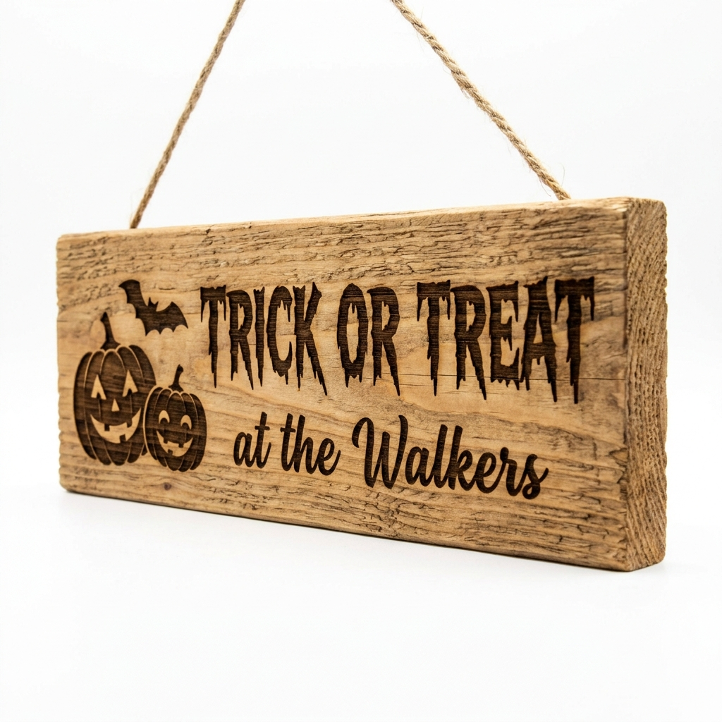 Personalised Trick or Treat Door Sign