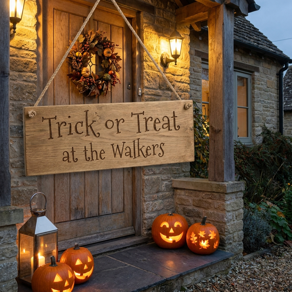 Personalised Trick or Treat Door Sign