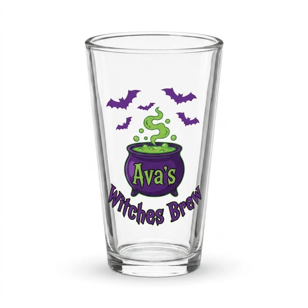 Personalised Halloween Pint Glass - Witches Brew