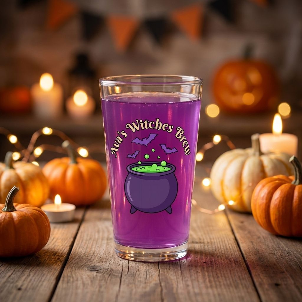 Personalised Halloween Pint Glass - Witches Brew