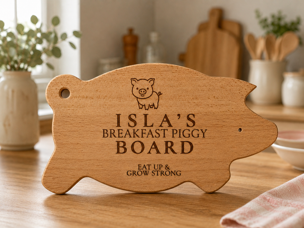Kids pig breakfast board mealtime display