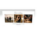 Personalised anniversary photo collage acrylic block 20cm x 10cm with three photos on white background