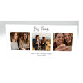 Personalised best friends photo collage acrylic block 20cm x 10cm with three photos on white background