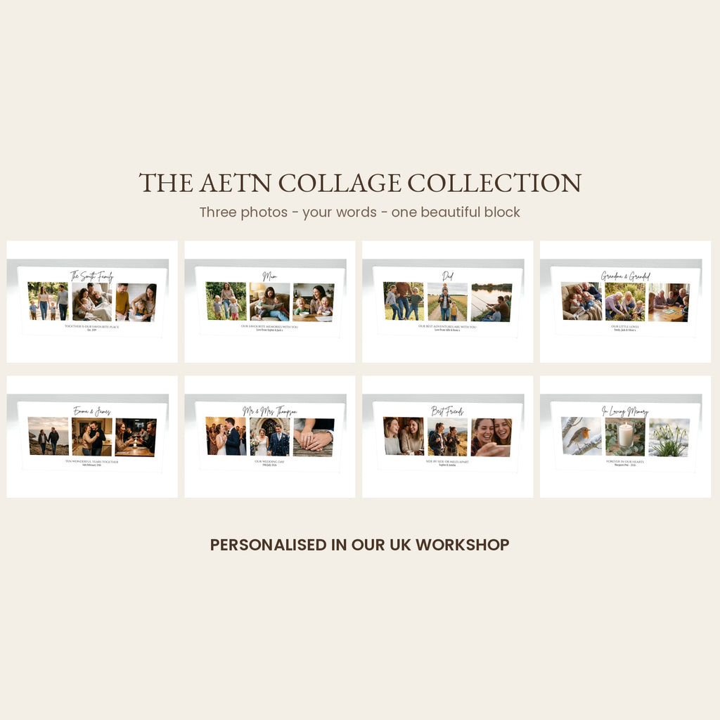 The AETN collage collection of eight landscape photo block designs