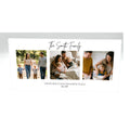 Personalised family photo collage acrylic block 20cm x 10cm with three photos on white background