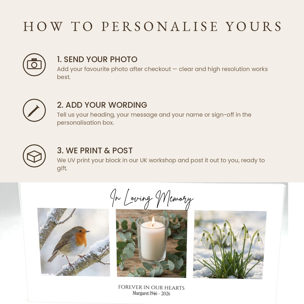 How to personalise your memorial photo collage acrylic block in three steps