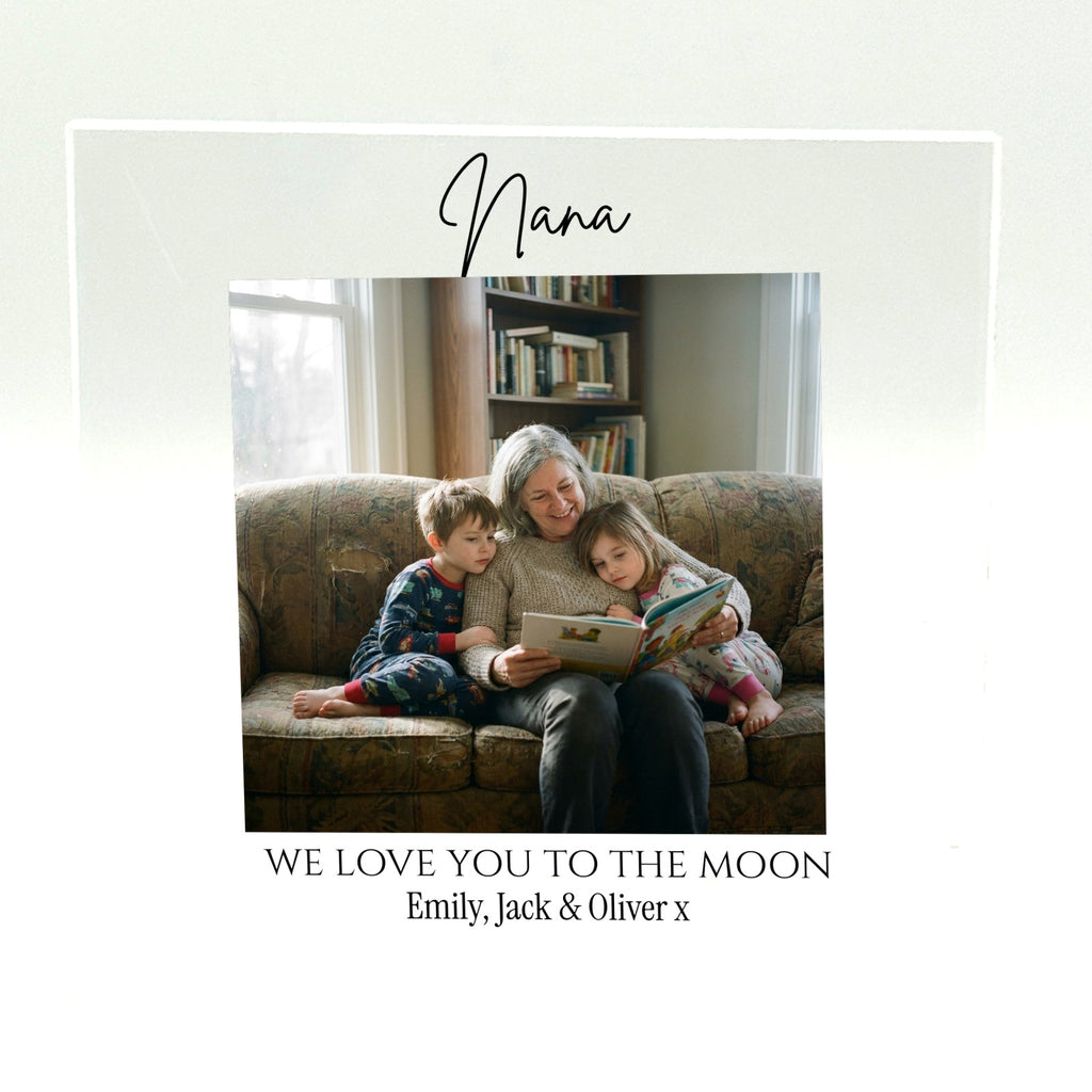 Personalised Nana acrylic photo block, 10x10cm 10mm