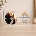 Personalised pet memorial acrylic block 20cm with photo, name and dates