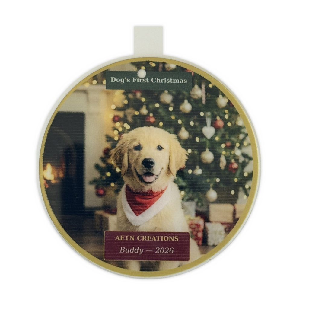 Dog's first Christmas bauble