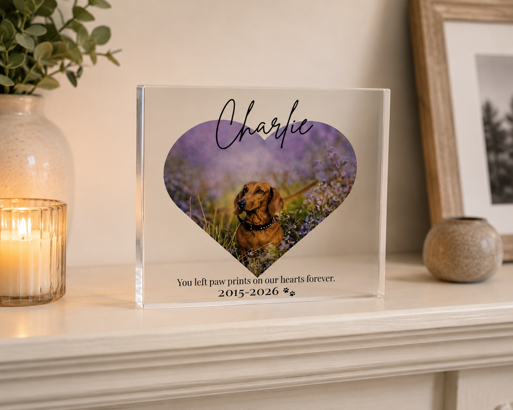 Pet memorial block lifestyle setting