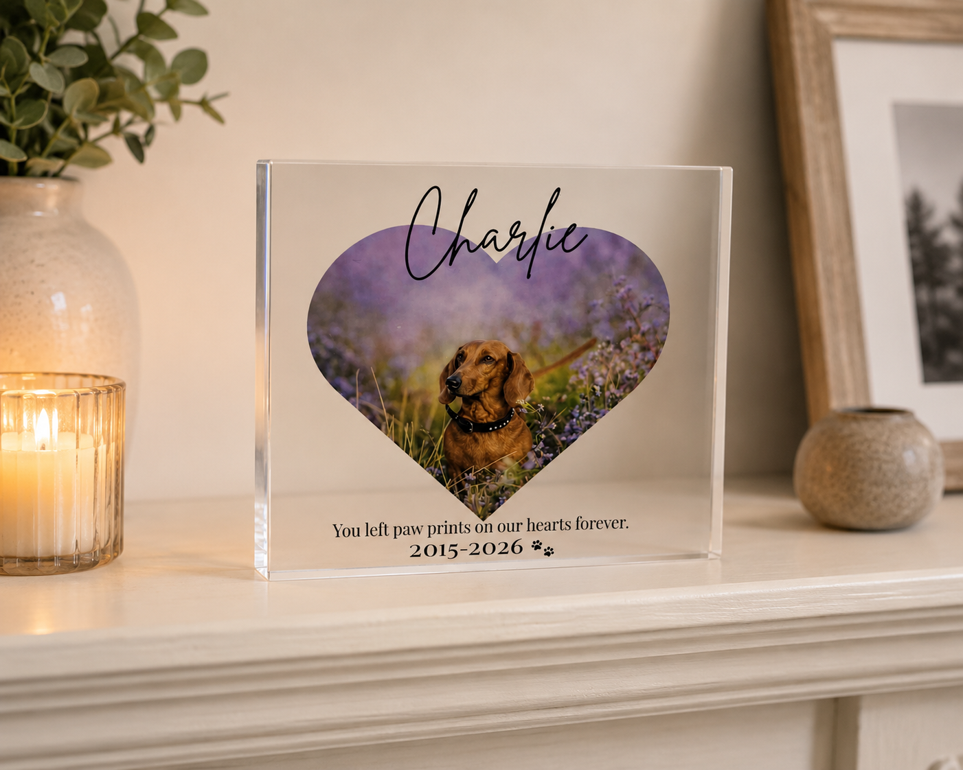 Pet memorial block lifestyle setting