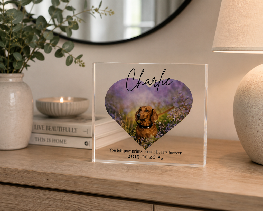Pet memorial keepsake block detail
