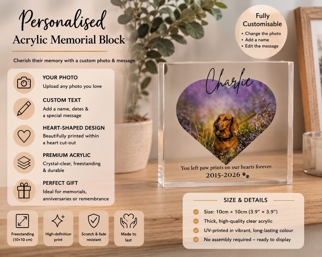 Pet memorial acrylic block gift