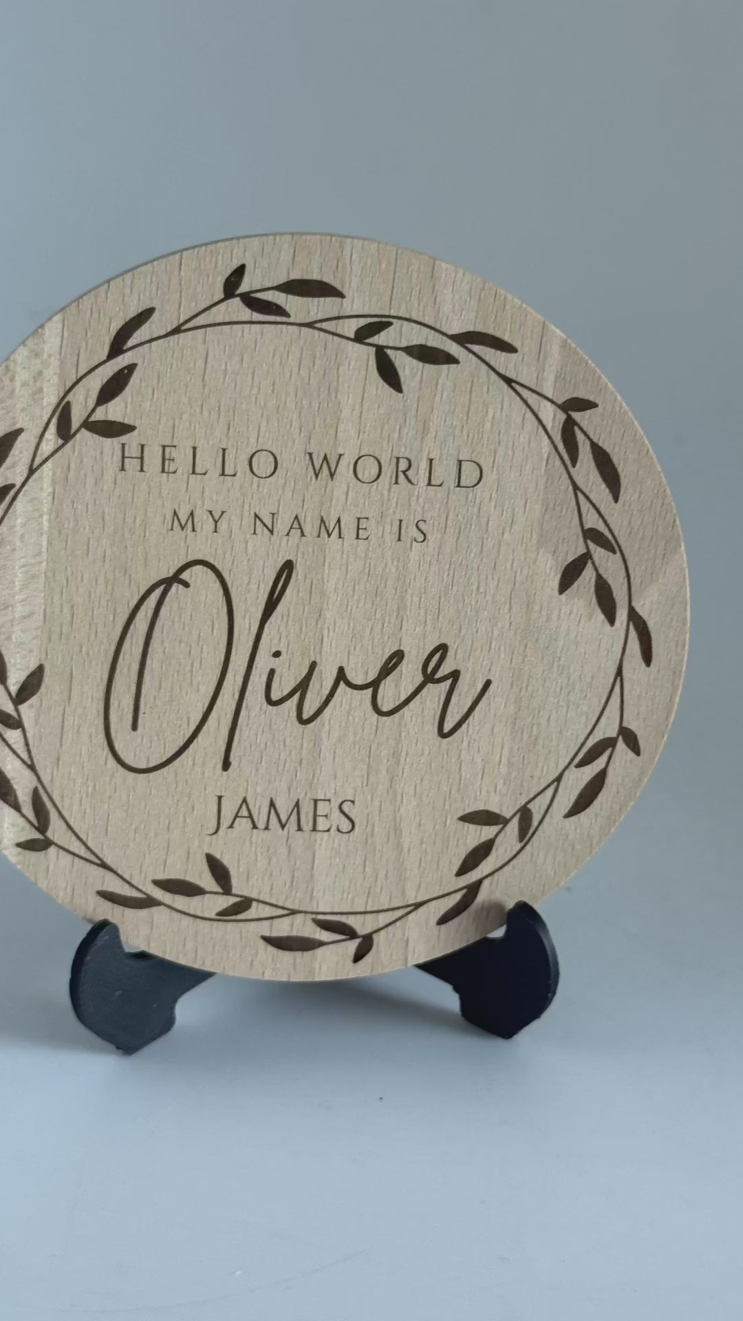 Personalised wooden baby name plaque