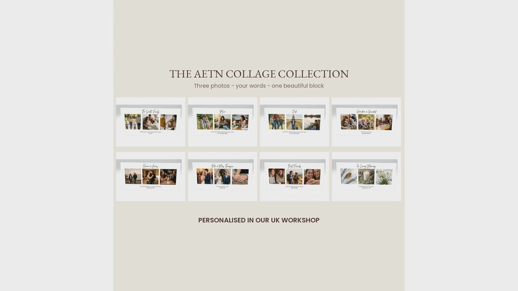 Personalised three photo collage acrylic block