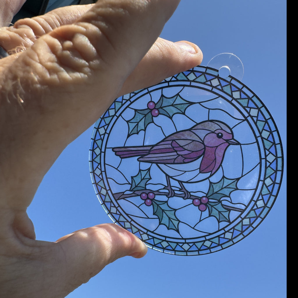 Robin suncatcher close up detail