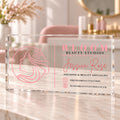 Personalised Acrylic Business Plaque - Desk Sign, Logo & Instagram, 20x10cm