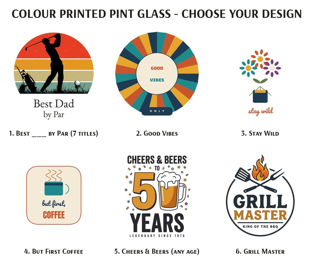 Personalised Colour Printed Pint Glass