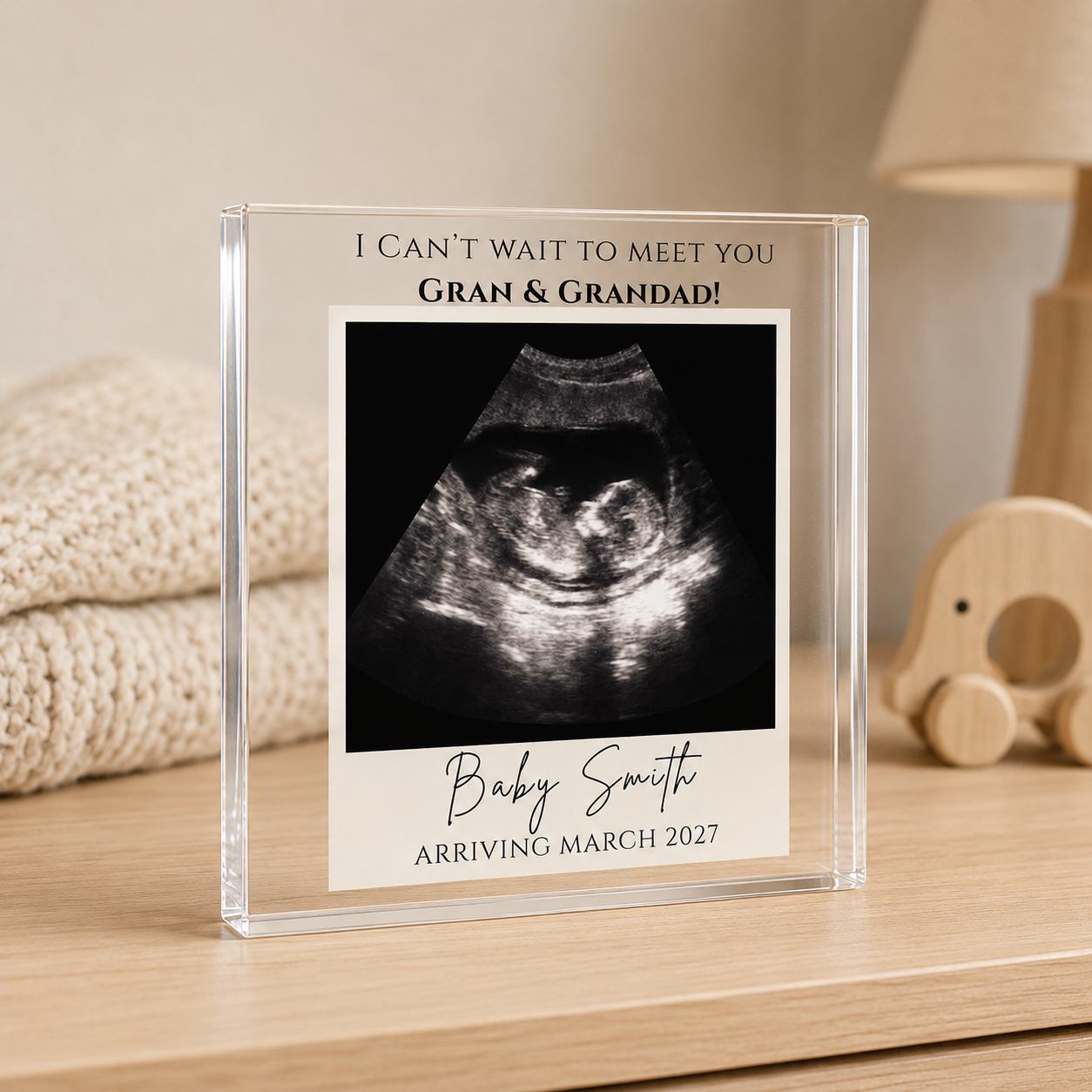 Baby scan acrylic block detail