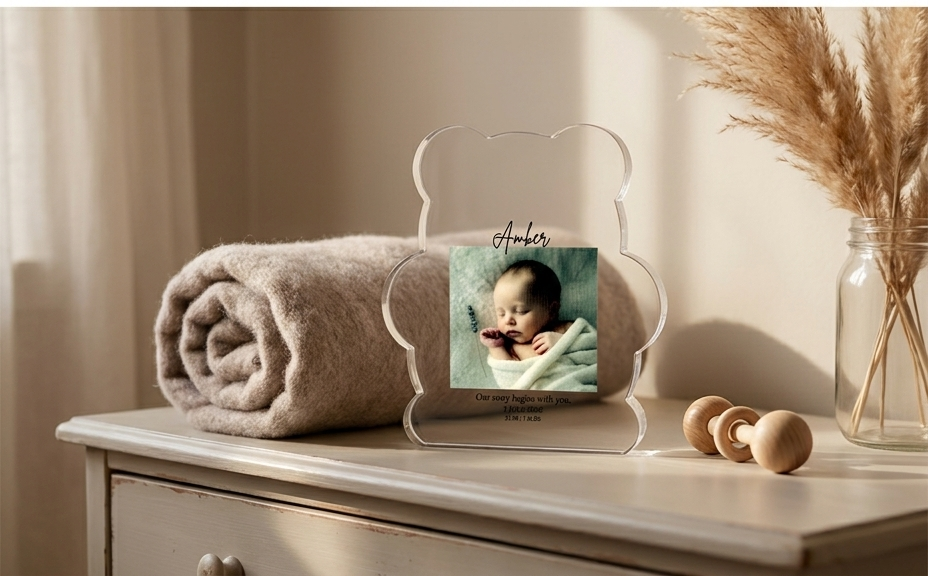 Teddy block on a dresser