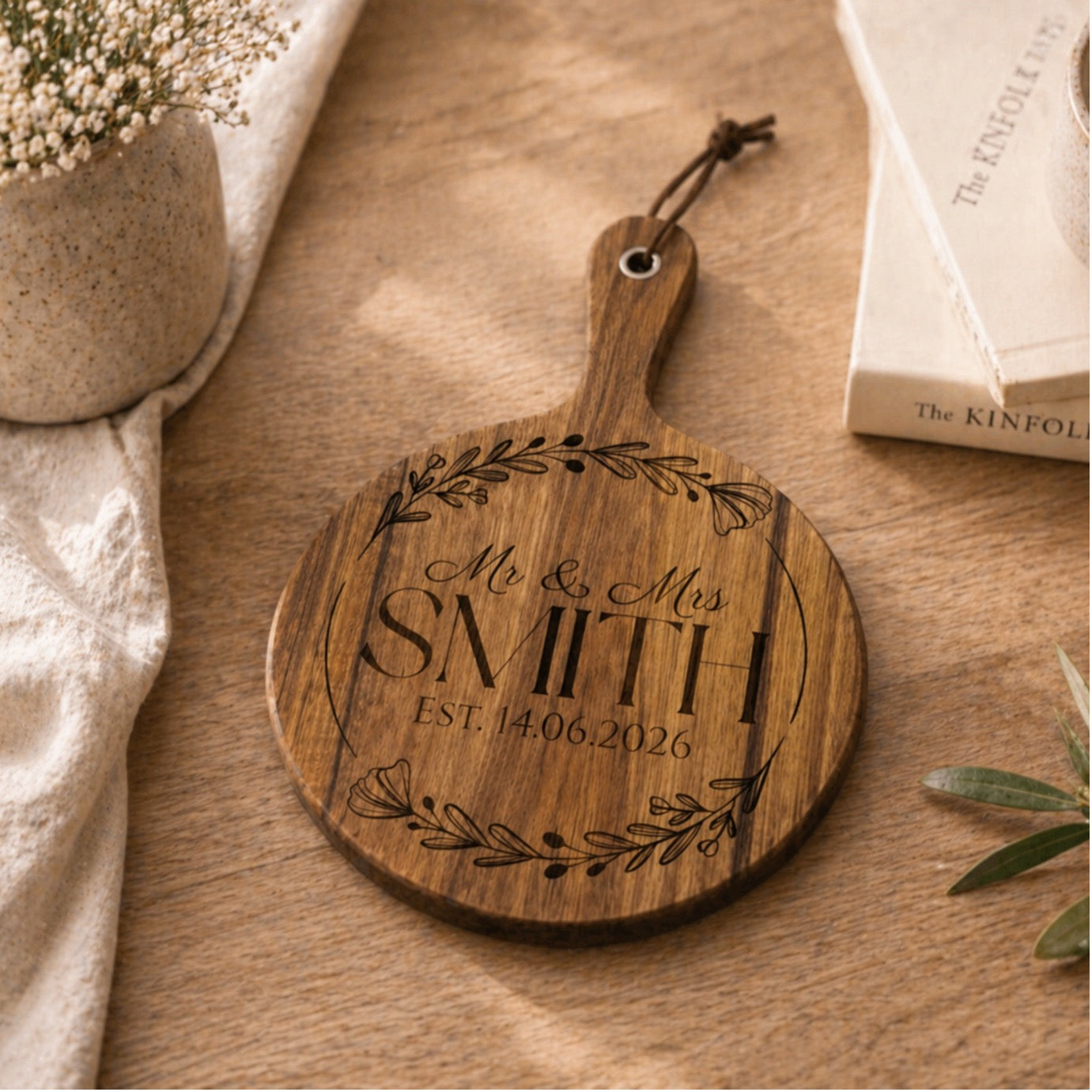 Acacia wedding board kitchen display